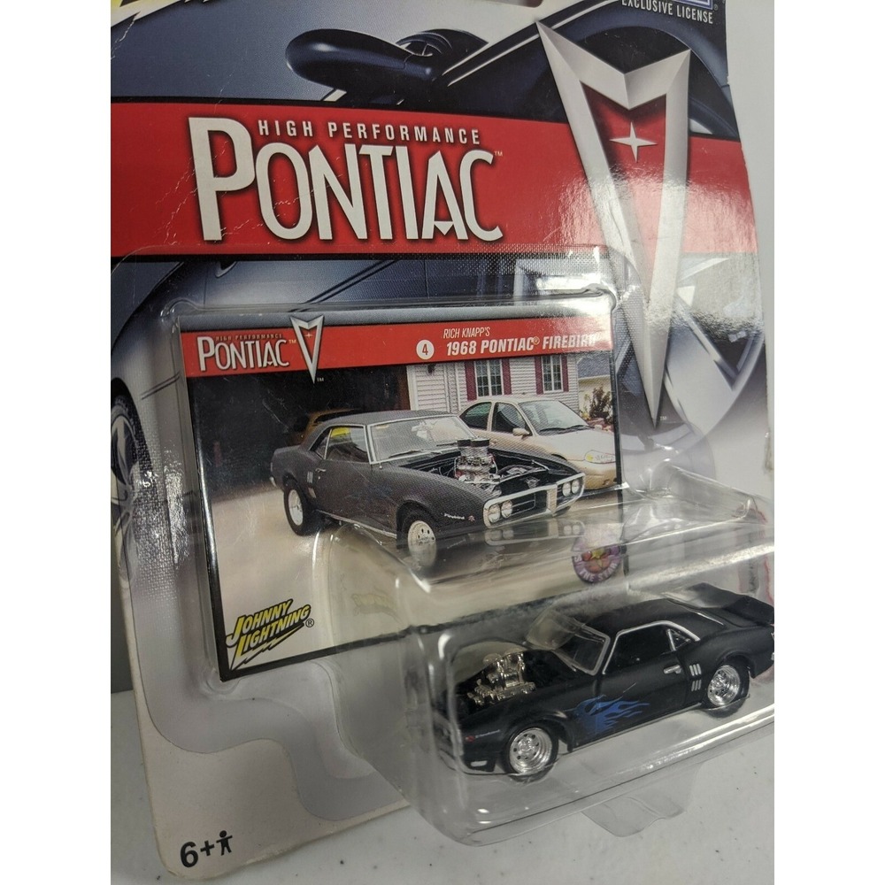 Johnny Lightning 1968 Pontiac Firebird Black Blue Flames High Performance 50154